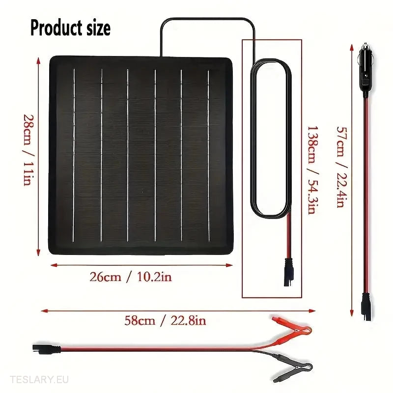 Solar Trickle Charger for Tesla EV 12 Volt Battery -TESLARY.IE Tesla Shop Europe