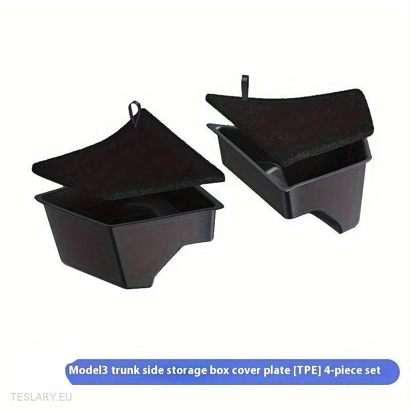 Tesla Model 3 Highland Rear Trunk Organiser Side Pockets with Lids ( 2 )