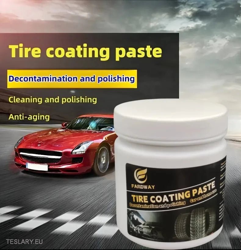 Tyre Coating Wax with Back to Black Power 500ml Extra Large - Tesla Shop Europe - TESLARY.IE Ireland - France boutique- Deutschland Geschäft- España comercio - Nederland winkel- TESLARY.IE