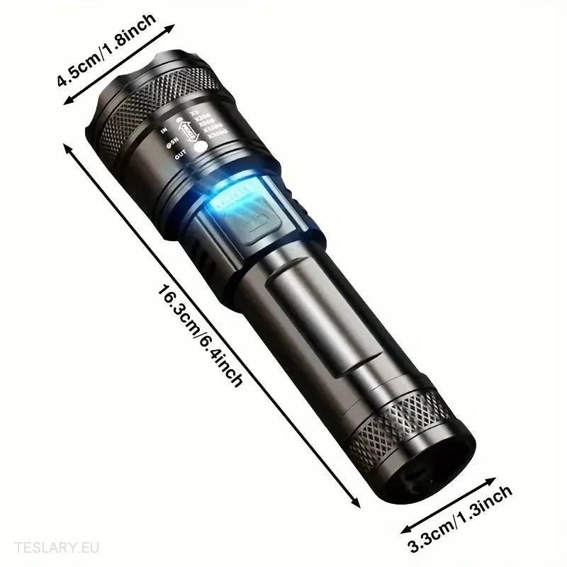 LED Zoom Flashlight and Mobile Powerbank -TESLARY.IE Tesla Shop Europe