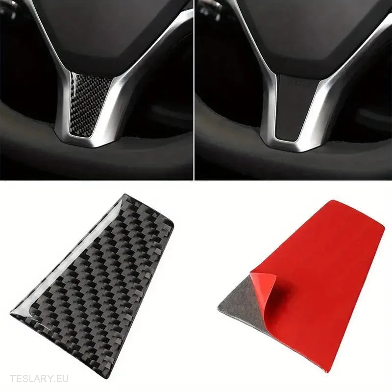 Tesla S/X Carbon Fiber Steering Wheel Trim - Tesla Shop Europe - TESLARY.IE Ireland - France boutique- Deutschland Geschäft- España comercio - Nederland winkel- TESLARY.IE