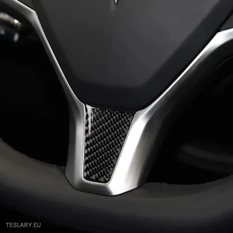 Tesla S/X Carbon Fiber Steering Wheel Trim - Tesla Shop Europe - TESLARY.IE Ireland - France boutique- Deutschland Geschäft- España comercio - Nederland winkel- TESLARY.IE