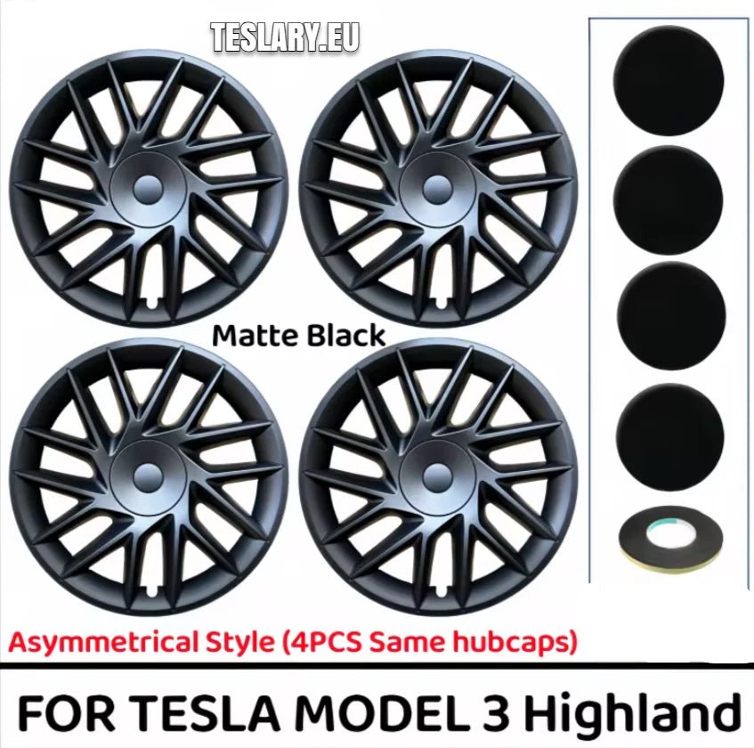 18 "Tesla Model 3+ Highland Full Rim Mat Mat Black Wheel Covery