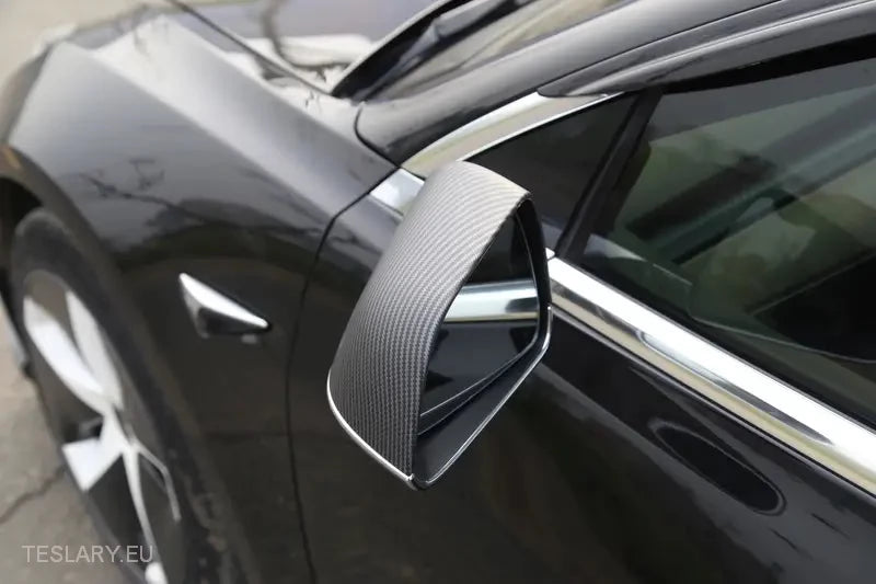 Tesla Model 3/Y Side Mirror Protective Cover in Carbon Gloss and Matte - Tesla Shop Europe - TESLARY.IE Ireland - France boutique- Deutschland Geschäft- España comercio - Nederland winkel- TESLARY.IE