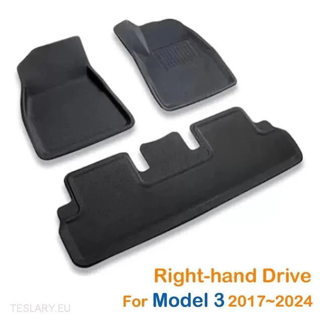 3D All Weather Floor Mats RHD for Tesla 3/Highland/Y -TESLARY.IE Tesla Shop Europe