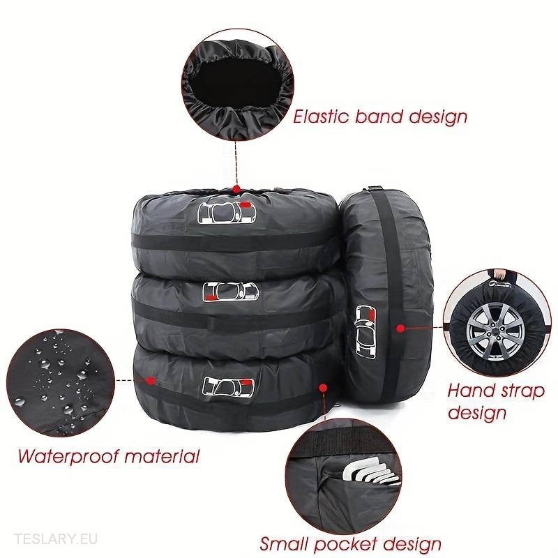 All Weather Tyre Covers - Suitable for Telsa 3 / Y / Y & X -TESLARY.IE Tesla Shop Europe