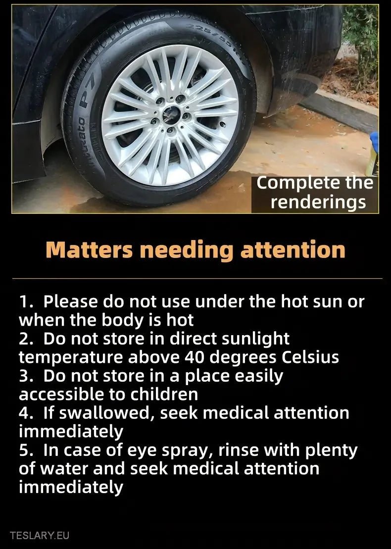 Tyre Coating Wax with Back to Black Power 500ml Extra Large - Tesla Shop Europe - TESLARY.IE Ireland - France boutique- Deutschland Geschäft- España comercio - Nederland winkel- TESLARY.IE