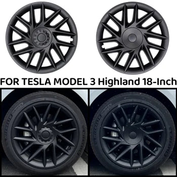 18" Tesla Model 3+ Highland fuldfælge, sorte hjulkapsler