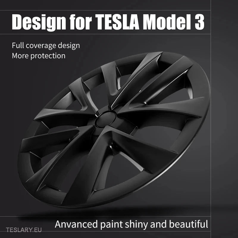 TESLA  MODEL 3 18" ARACHNID STYLE WHEEL COVERS -TESLARY.IE Tesla Shop Europe