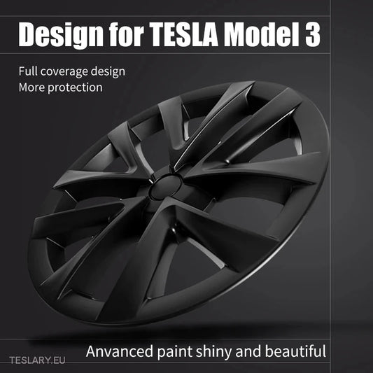 TESLA  MODEL 3 18" ARACHNID STYLE WHEEL COVERS -TESLARY.IE Tesla Shop Europe