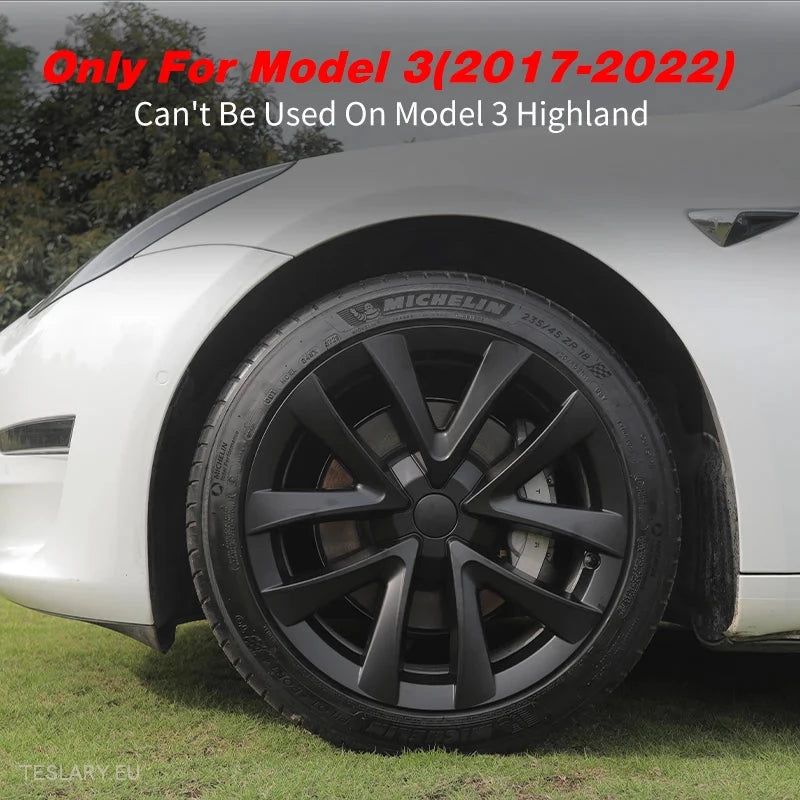 TESLA  MODEL 3 18" ARACHNID STYLE WHEEL COVERS -TESLARY.IE Tesla Shop Europe