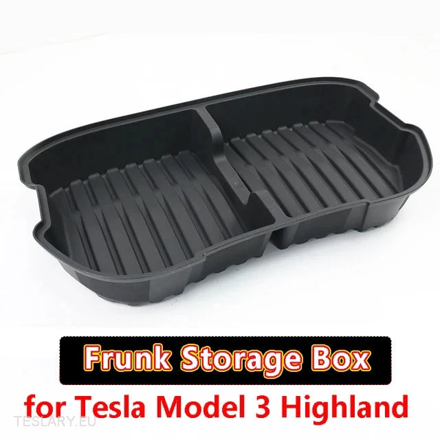 Tesla 3 Highland Custom Designed Perfect Fit Frunk Organiser -TESLARY.IE Tesla Shop Europe