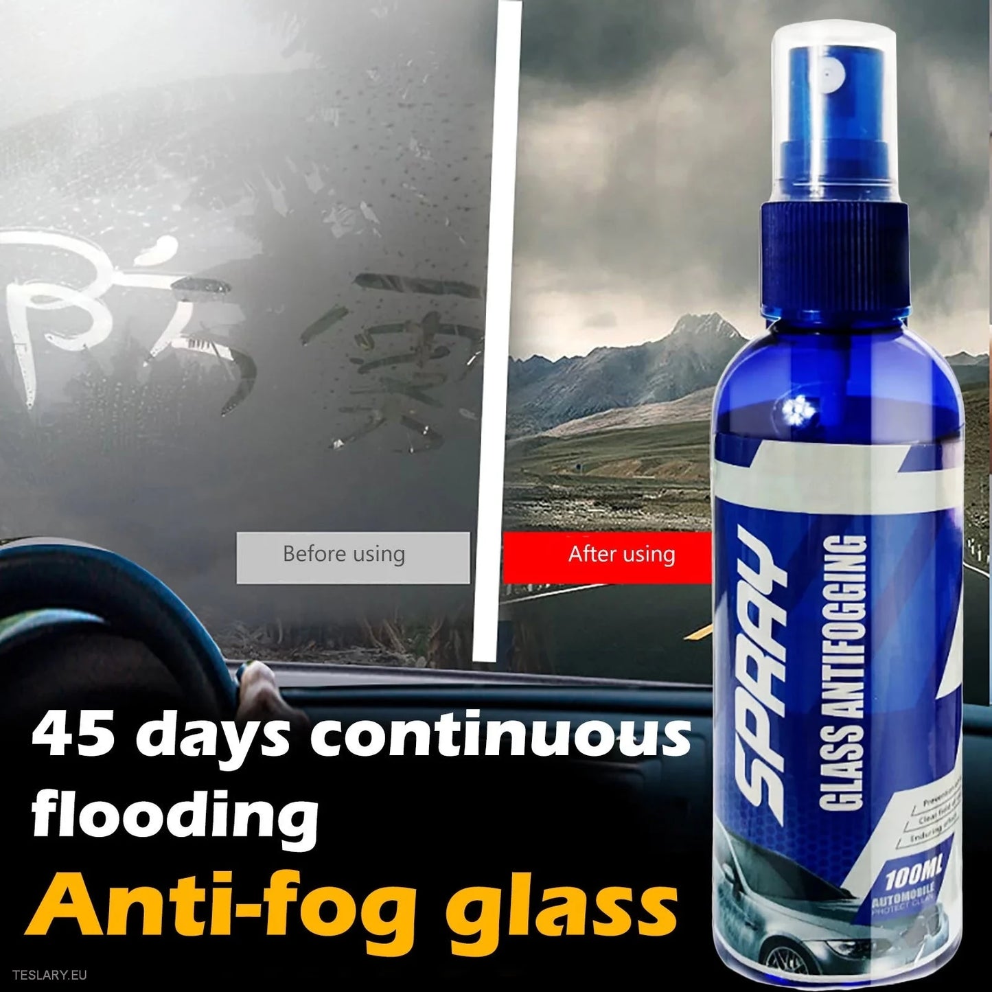 Anti Fogging Glass Spray 100ml -TESLARY.IE Tesla Shop Europe