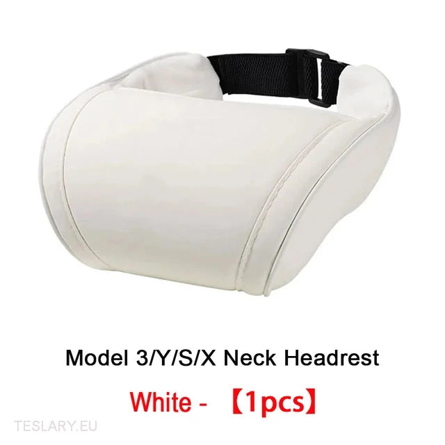 Tesla Leather Memory Foam Neck Pillow ( 1 PIECE ) Black or White -TESLARY.IE Tesla Shop Europe