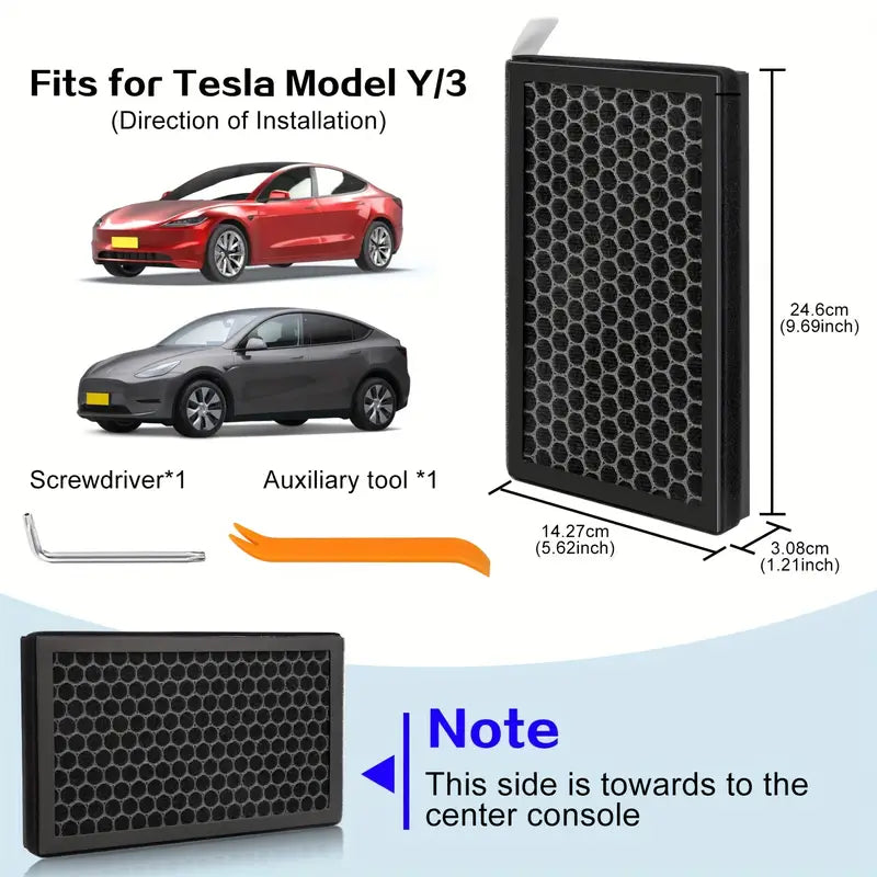 Tesla 3/Y Passenger Air Filter Replacement ( 2 Pieces ) -TESLARY.IE Tesla Shop Europe