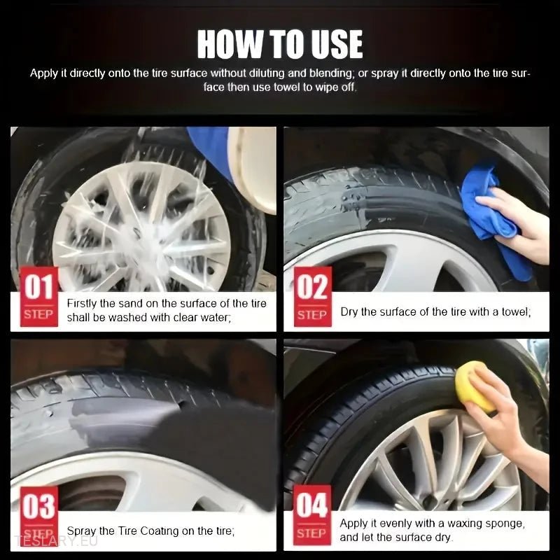 Tyre Polishing Wax - Gets your tyres back to black - Tesla Shop Europe - TESLARY.IE Ireland - France boutique- Deutschland Geschäft- España comercio - Nederland winkel- TESLARY.IE