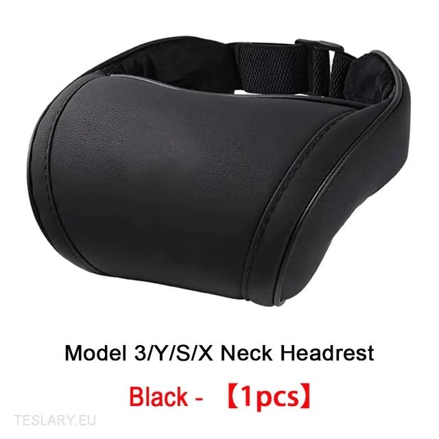 Tesla Leather Memory Foam Neck Pillow ( 1 PIECE ) Black or White -TESLARY.IE Tesla Shop Europe