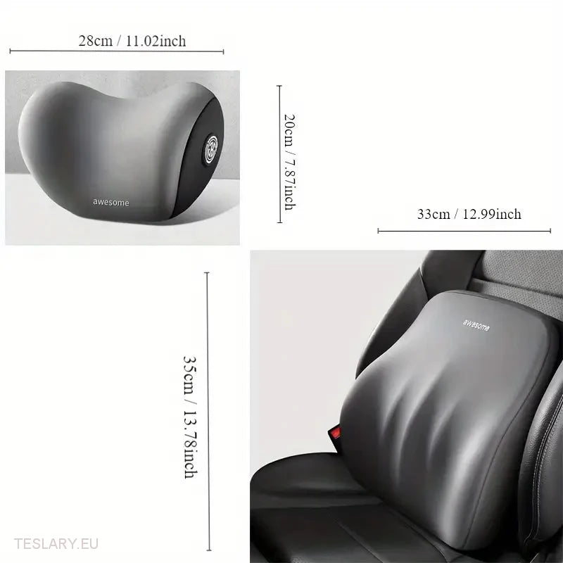 Memory Foam Neck Pillow & Back Support Cushion for All Tesla Models -TESLARY.IE Tesla Shop Europe