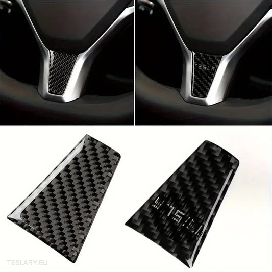 Tesla S/X Carbon Fiber Steering Wheel Trim - Tesla Shop Europe - TESLARY.IE Ireland - France boutique- Deutschland Geschäft- España comercio - Nederland winkel- TESLARY.IE