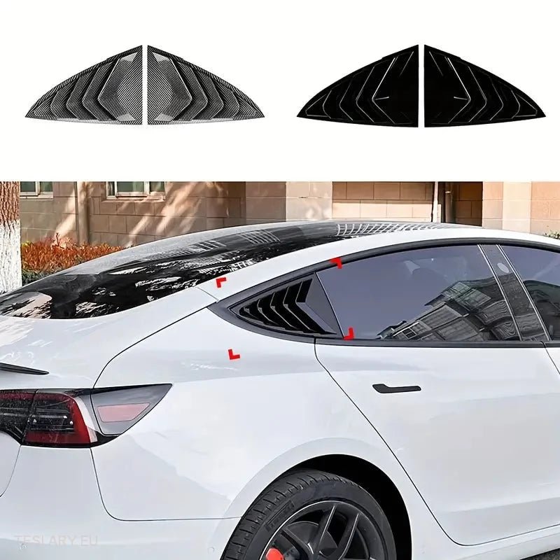 Tesla 3 Highland  Sports Style Rear Side Windows Splitter ( 2 Pieces ) -TESLARY.IE Tesla Shop Europe