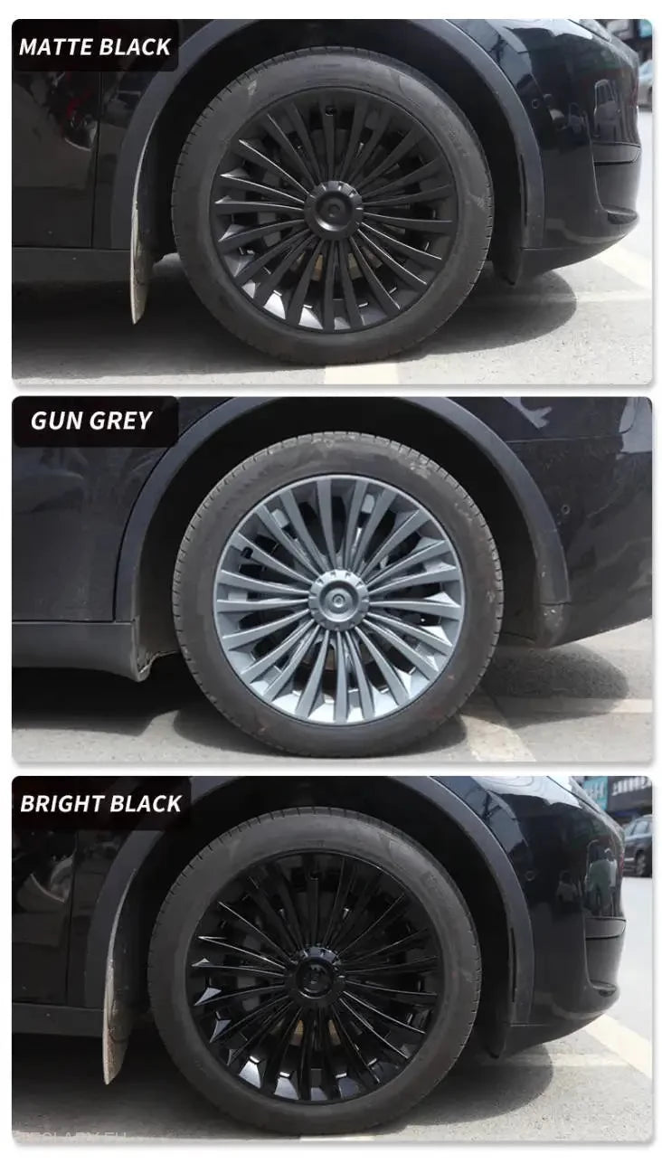 Tesla Model Y 19" Full Coverage Cyclone Wheel Covers - Gloss Black - Tesla Shop Europe - TESLARY.IE Ireland - France boutique- Deutschland Geschäft- España comercio - Nederland winkel- TESLARY.IE