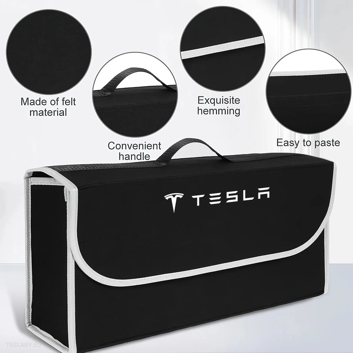 Trunk Storage Box/Bag with Tesla Logo - Tesla Shop Europe - TESLARY.IE Ireland - France boutique- Deutschland Geschäft- España comercio - Nederland winkel- TESLARY.IE