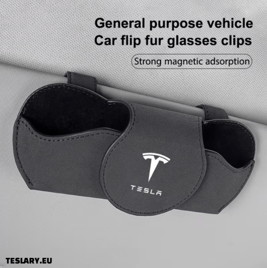 Szklanki Tesla Case Sun Visor Kieliszek z logo Tesla Kolor czarny