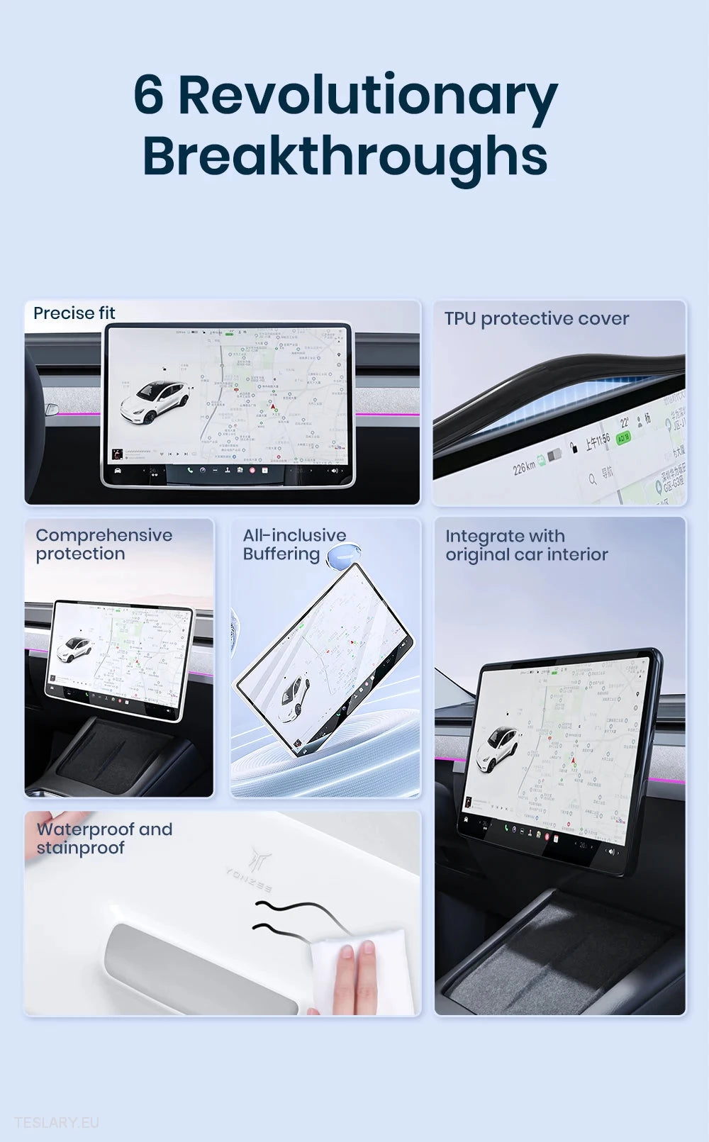 Tesla Y Centre Screen Protective Cover - Plastic Frame - Tesla Shop Europe - TESLARY.IE Ireland - France boutique- Deutschland Geschäft- España comercio - Nederland winkel- TESLARY.IE