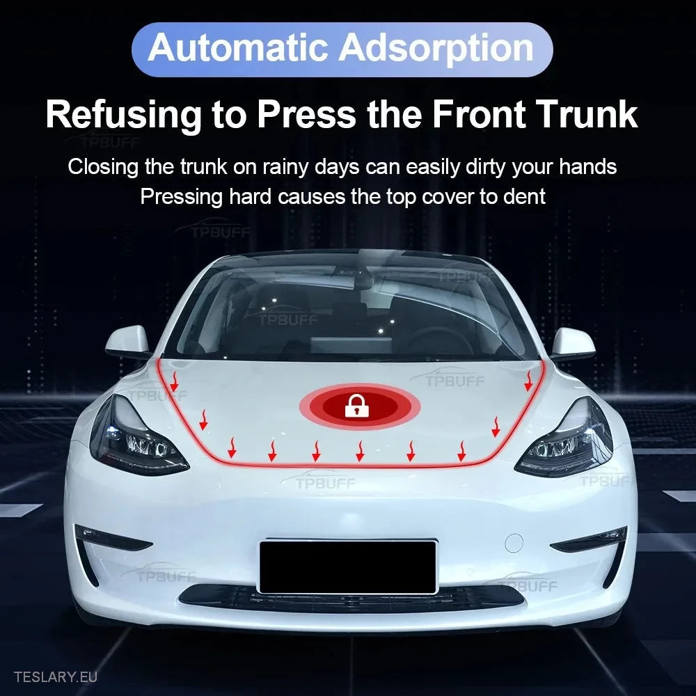 Tesla Model 3/Y Frunk Soft Close Automatic Locking Mechanism - Tesla Shop Europe - TESLARY.IE Ireland - France boutique- Deutschland Geschäft- España comercio - Nederland winkel- TESLARY.IE