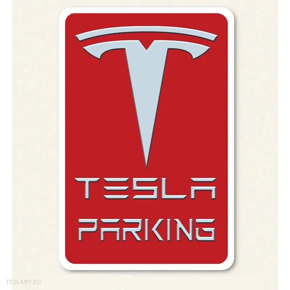 Parking Tesla - metalowy znak