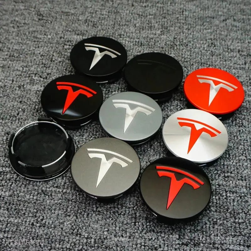 56mm Wheel Centre Caps with Logo for Tesla 3 , Y , S and X -TESLARY.IE Tesla Shop Europe