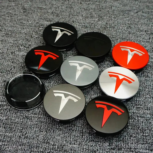 56mm Wheel Centre Caps with Logo for Tesla 3 , Y , S and X -TESLARY.IE Tesla Shop Europe