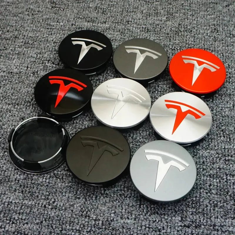 56mm Wheel Centre Caps with Logo for Tesla 3 , Y , S and X -TESLARY.IE Tesla Shop Europe