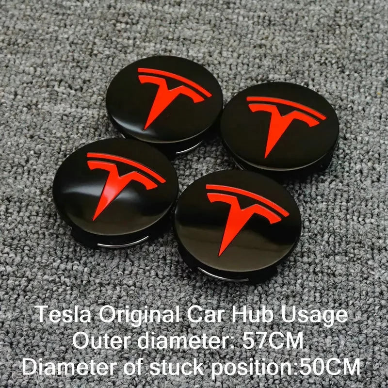 56mm Wheel Centre Caps with Logo for Tesla 3 , Y , S and X -TESLARY.IE Tesla Shop Europe