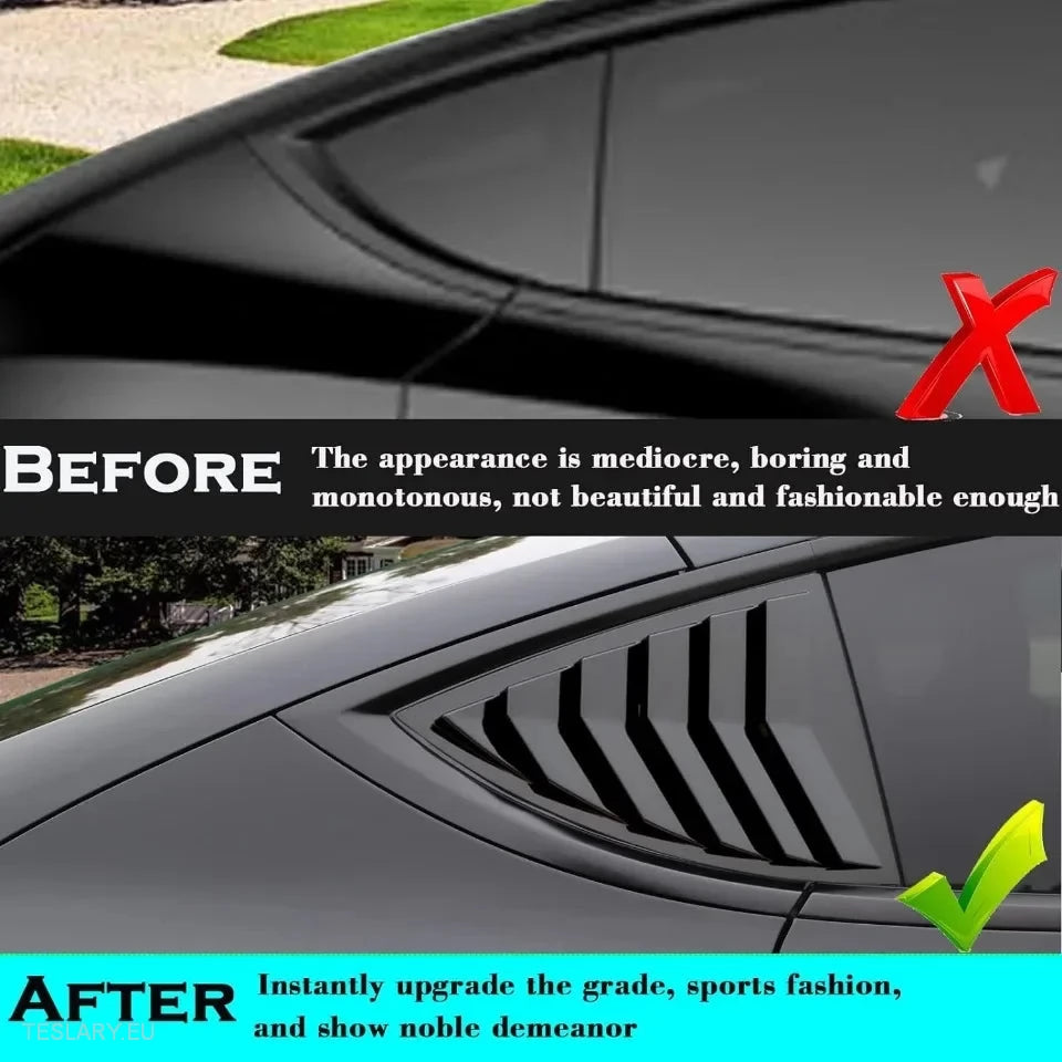 Tesla Sports Style Rear Side Windows Splitter/Spoiler ( 2 Pieces ) - Tesla Shop Europe - TESLARY.IE Ireland - France boutique- Deutschland Geschäft- España comercio - Nederland winkel- TESLARY.IE