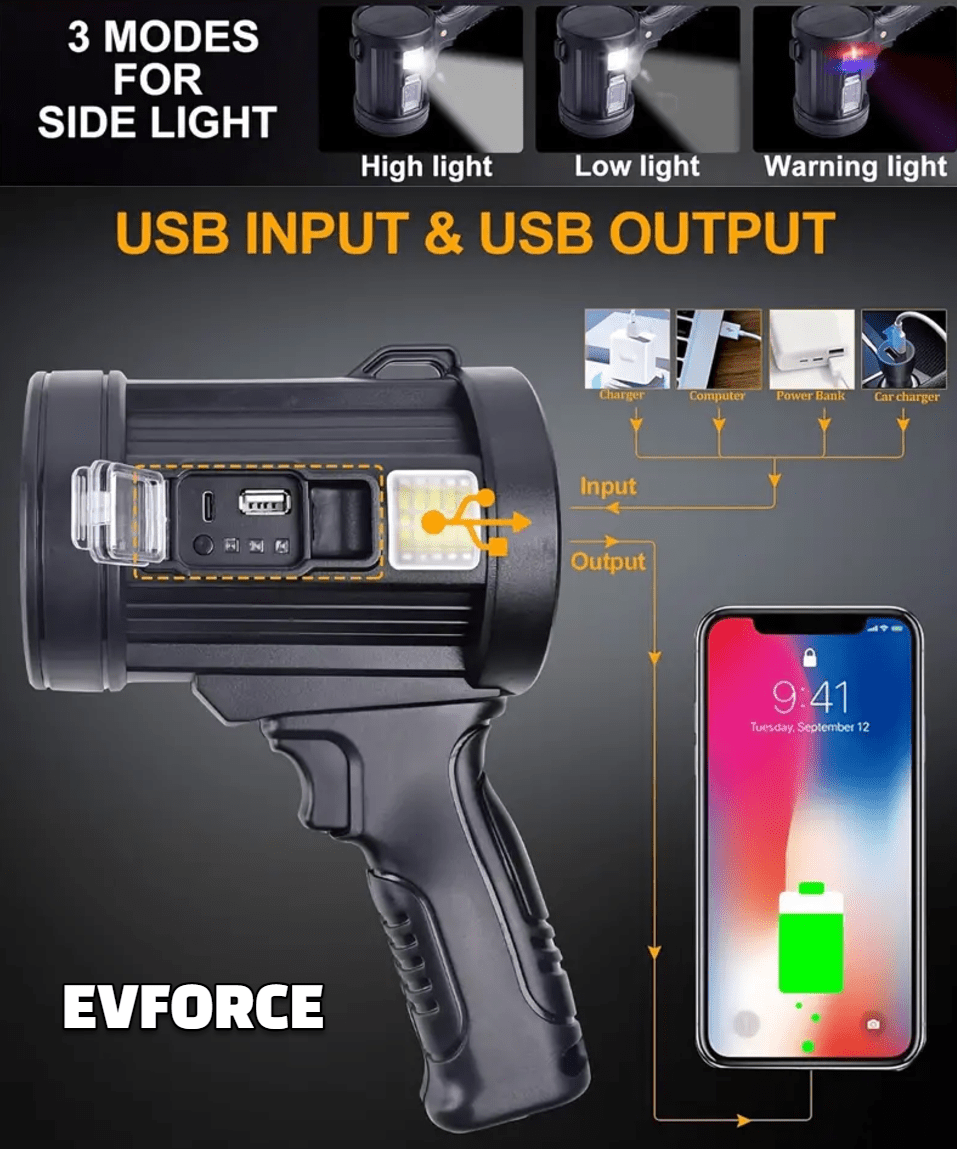 Spotlight / Torch Ultra Bright Rechargable para o seu Tesla, BYD, MG ou outro EV