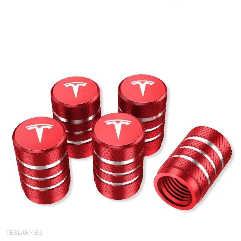 Tesla aluminiowe zawory powietrzne z logo w kolorze czarnym, srebrnym, czerwonym lub niebieskim