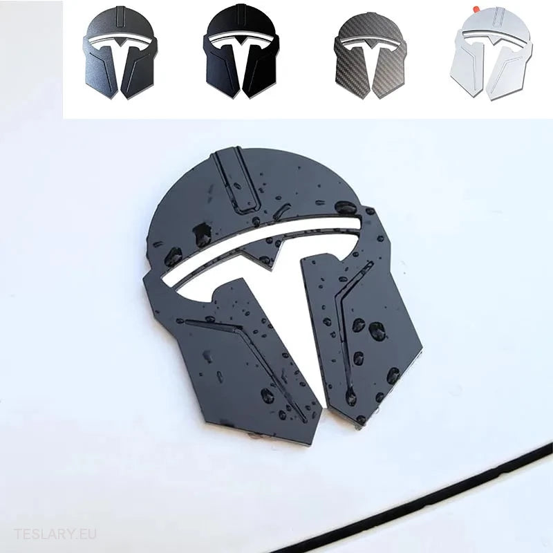 Tesla 3/Y Mandalorian Emblem Helmet Logo Design -TESLARY.IE Tesla Shop Europe