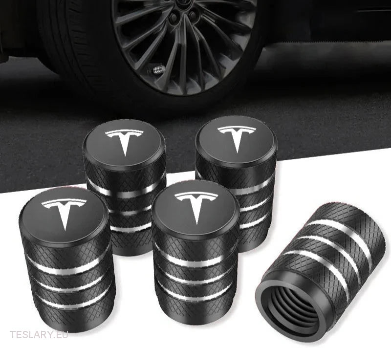 Tesla Tyre Air Valves with Logo