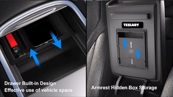 Tesla Modelo 3 / Y 2021-2024 Acessórios Center Bandejas de Console