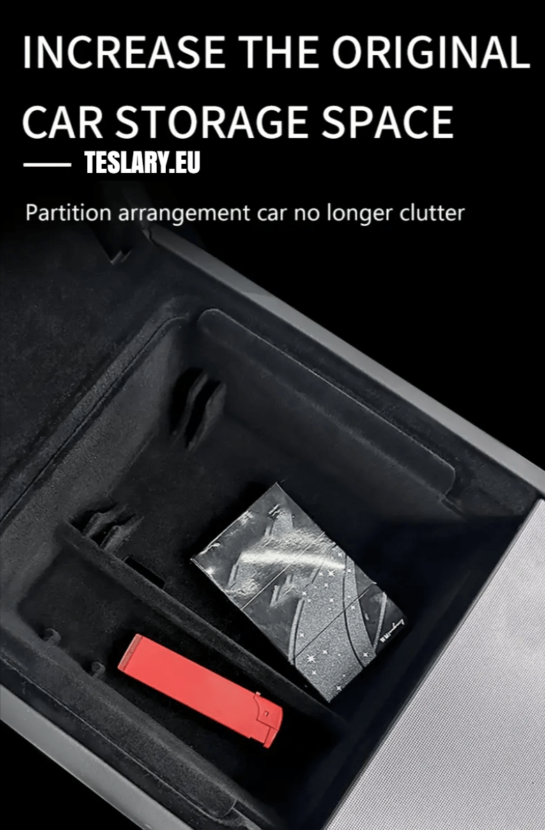 Tesla Model 3+ Highland Center Console Achter Organisator Trays voor en achter Vlooid