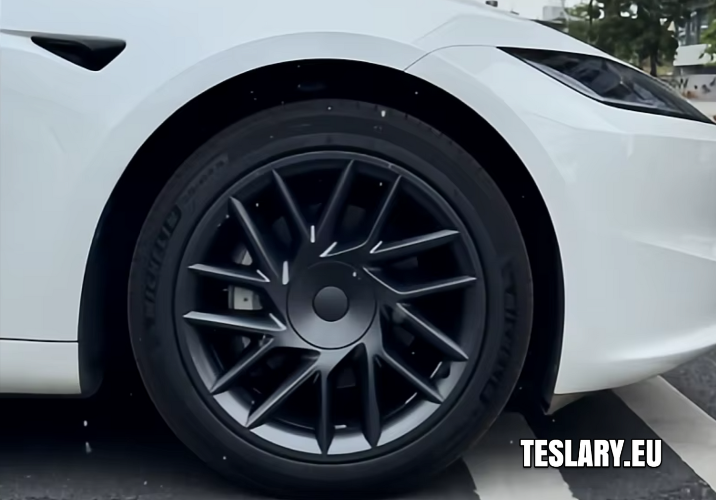 18" Tesla Model 3+ Highland Full Rim Matte Black Wheel Covers