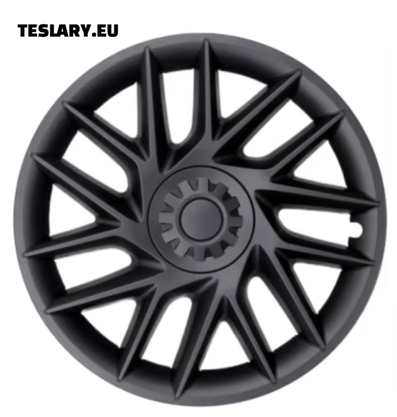 18 "Tesla Model 3+ Highland Full Rim Induction Style Mat Black Wheel Covers