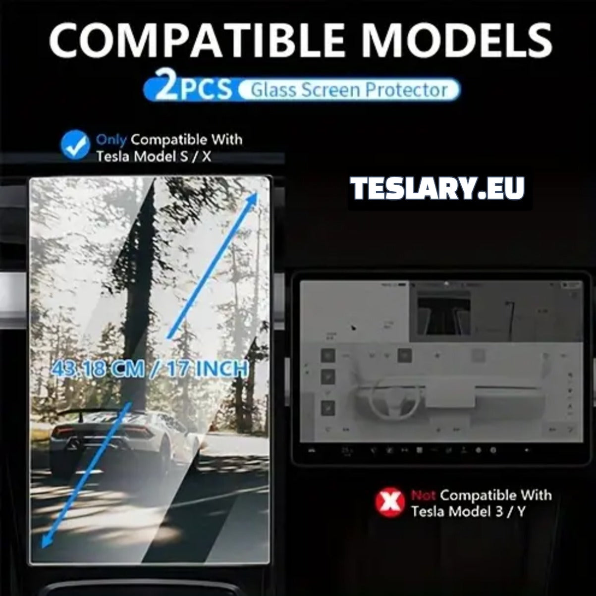 Tesla Model S / X  Tempered Glass Screen Protector