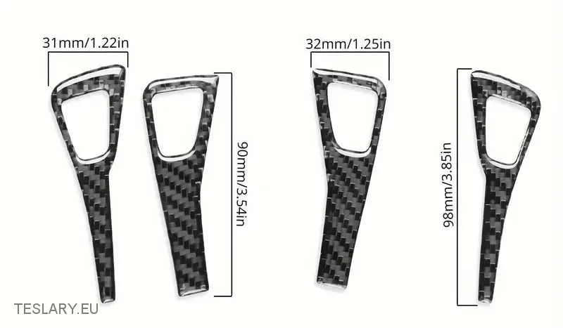 Tesla Model 3 / Y Dørlås Carbon Fiber Style Trim Covers Interiør