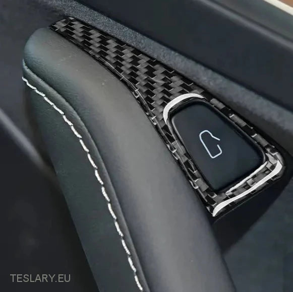 Tesla Model 3 / Y Dørlås Carbon Fiber Style Trim Covers Interiør