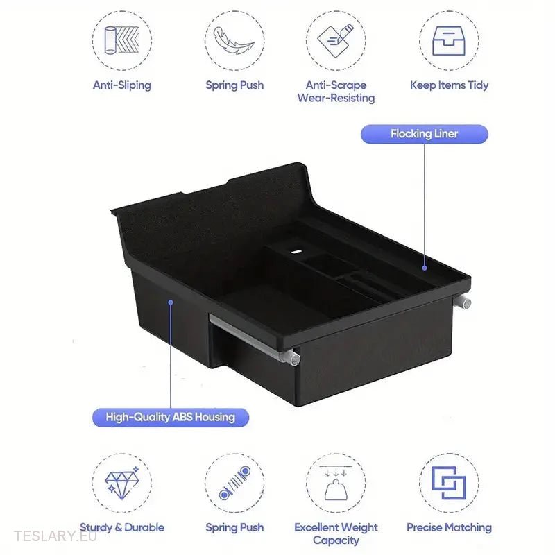 Tesla Model 3 / Y Center Console Front Organizer, w tym USB z wiosennym zwrotem