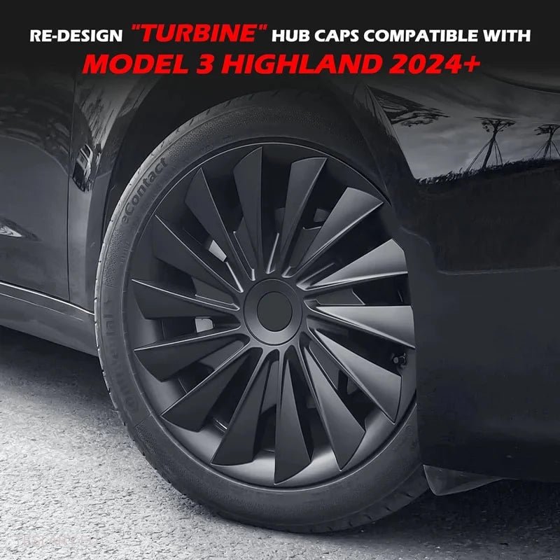 18" Tesla Model 3 Highland Performance Turbine Style Wheel Covers -TESLARY.IE Tesla Shop Europe