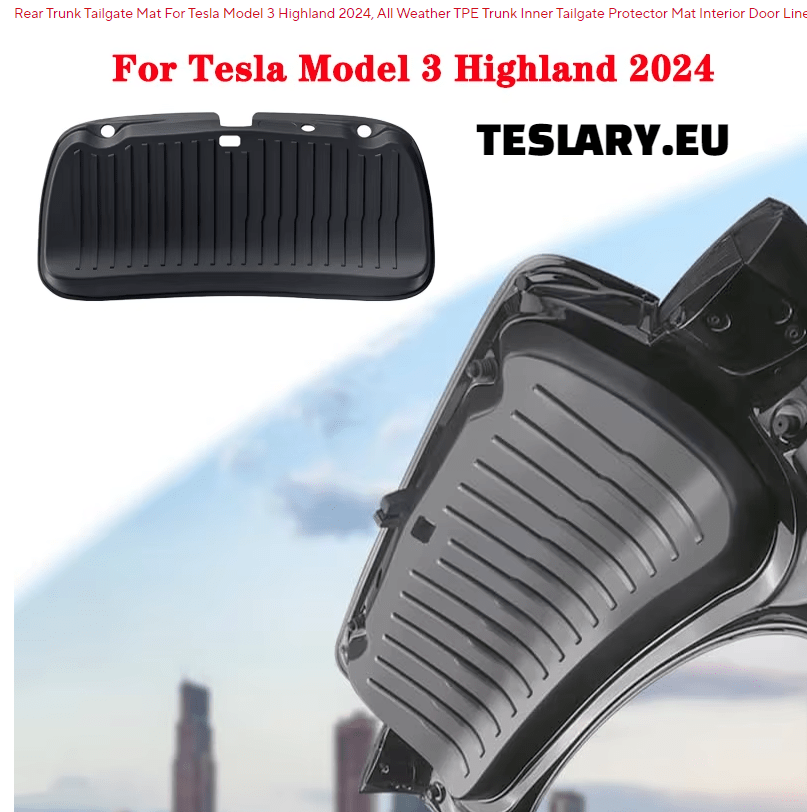 Tesla Model 3 Highland TPE Trunk Door Protector