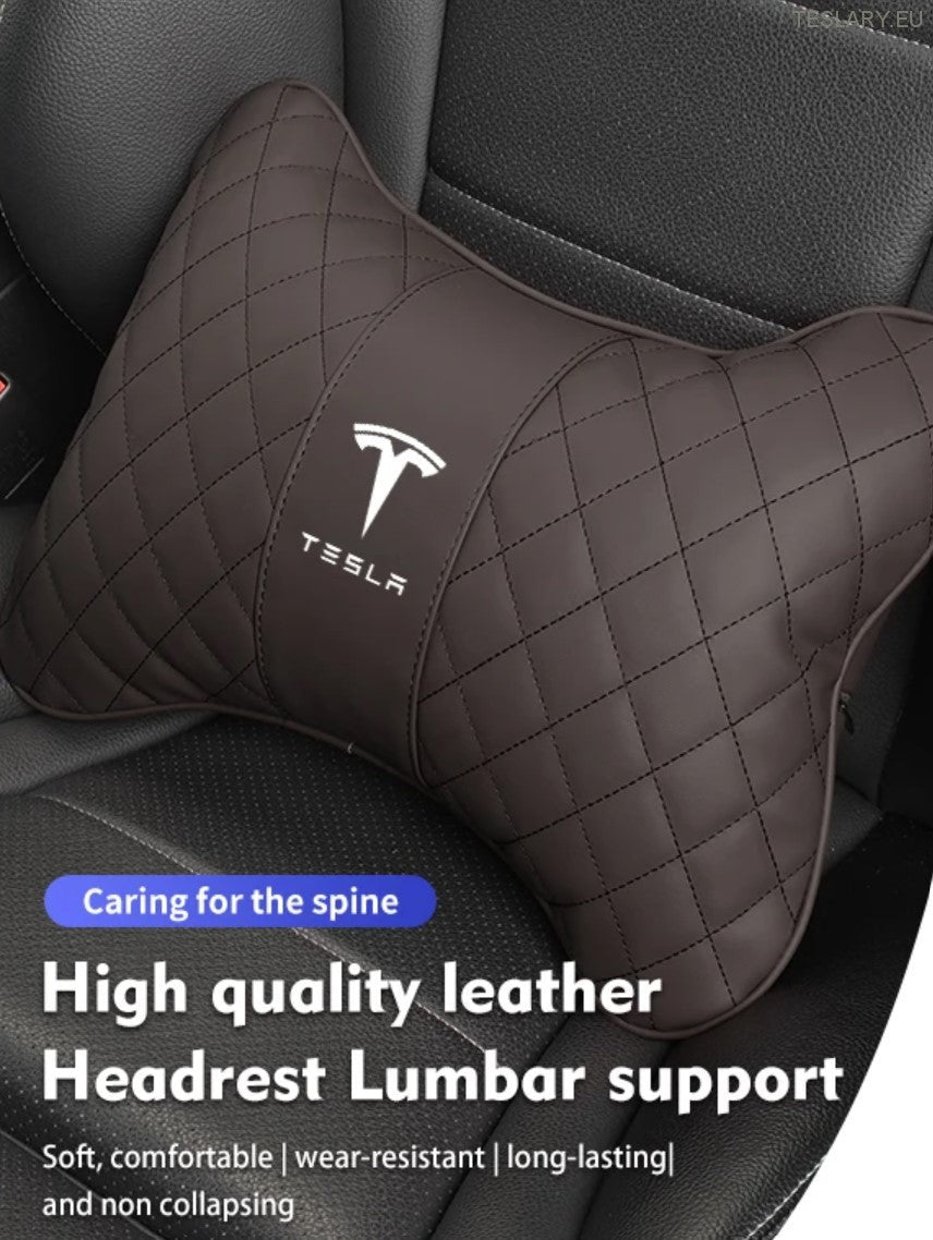 Tesla Model 3 Y S X Neck Pillow & Back Support Cushion with Logo ( BLACK )